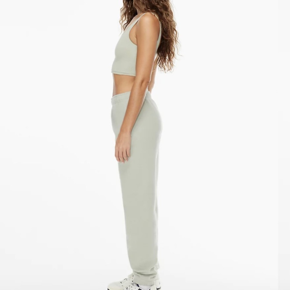 Aritzia TNA Cozy Fleece Boyfriend Sweatpant  Pull-On Joggers Sage Green 1X - Picture 2 of 11